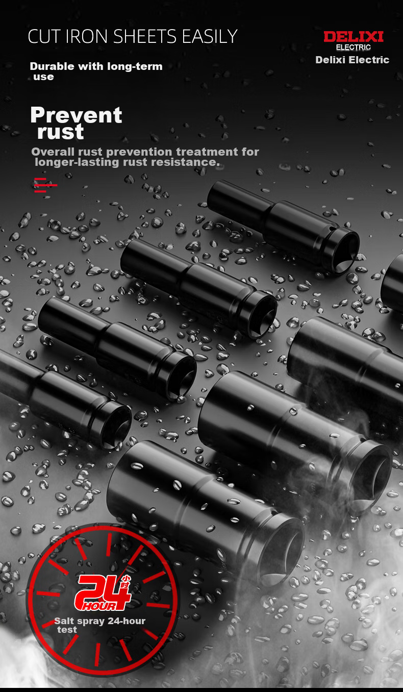 Delixi Electric Wrench Socket Set Extended Complete Electric Wrench Impact Socket Head Tool Kit 6