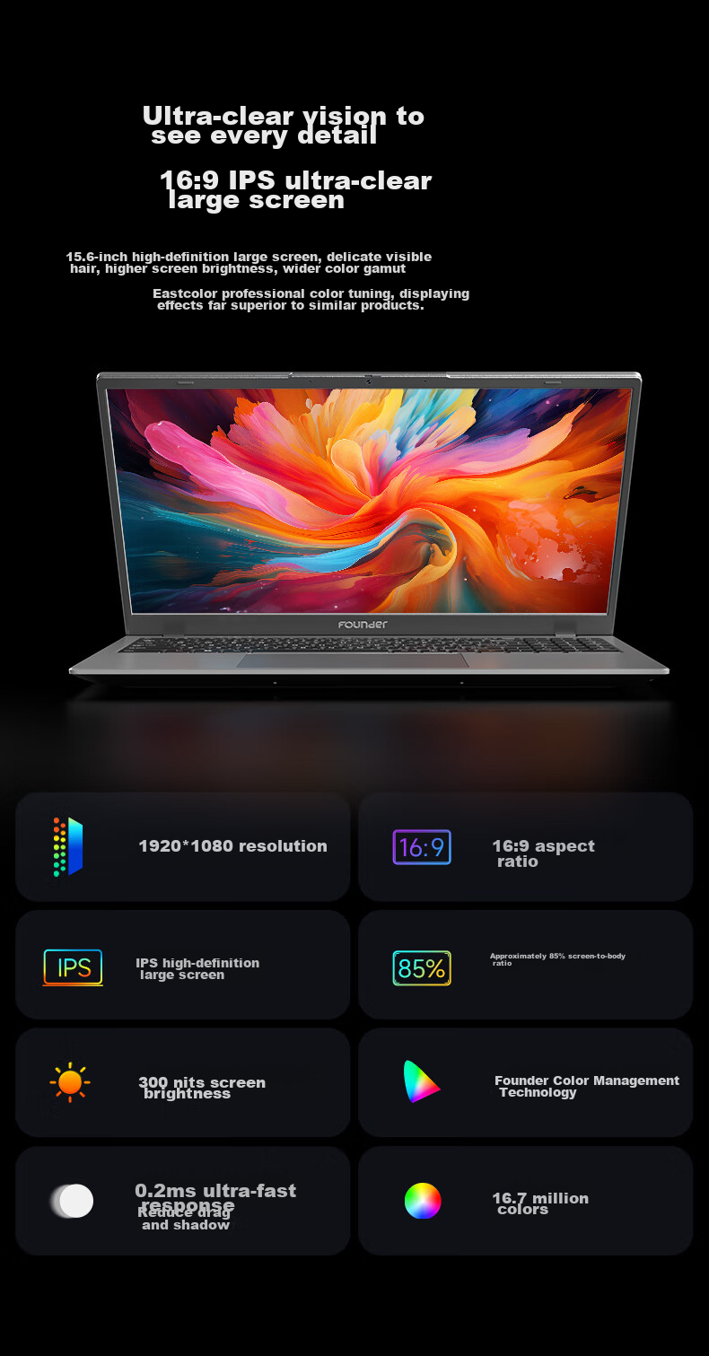 Fangzheng 2026 New i3 Lightweight Laptop 15.6" 8GB RAM 128GB SSD High-Performance Business Travel Study Entertainment All-in-One Notebook 4