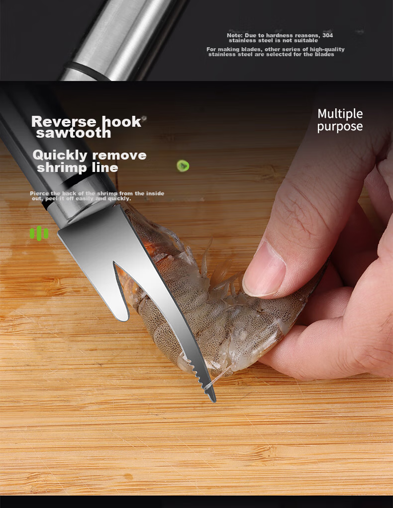 BJ 304 Stainless Steel Shrimp Deveiner Tool, Double-Ended Shrimp Deveiner Knife, Longan Pit Remover, Prawn Deveining Knife 5
