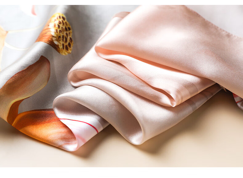 Hangsifu Silk Chinese-Style Scarf, Mulberry Silk Shawl, Birthday Gift for Mom, Practical Gift Box for Women, Machine Gree 22
