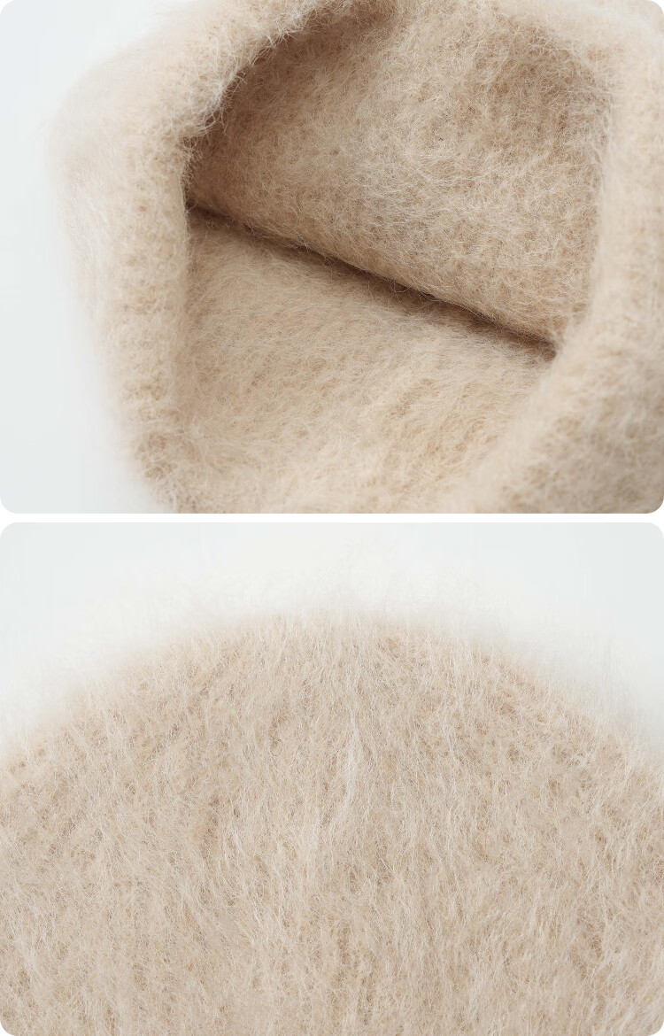 JIUMU Alpaca Wool Warm Knit Hat, Autumn And Winter Knitted Cap, Cold Hat, Winter Hat, Outdoor Ear Protection Hat for Women in Cold Weather 24