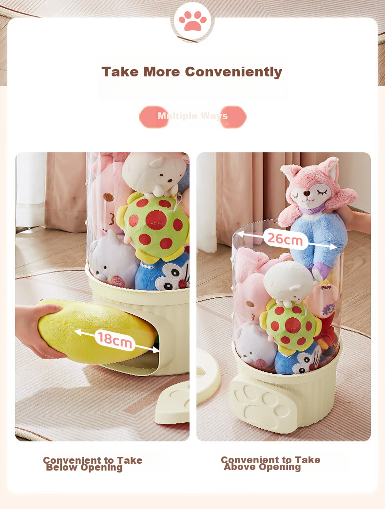 JEKO&JEKO Doll Storage Box, Plush Toy Organizer, Tall Transparent Dustproof Storage Solution, Figurine Display Case, 77cm 7