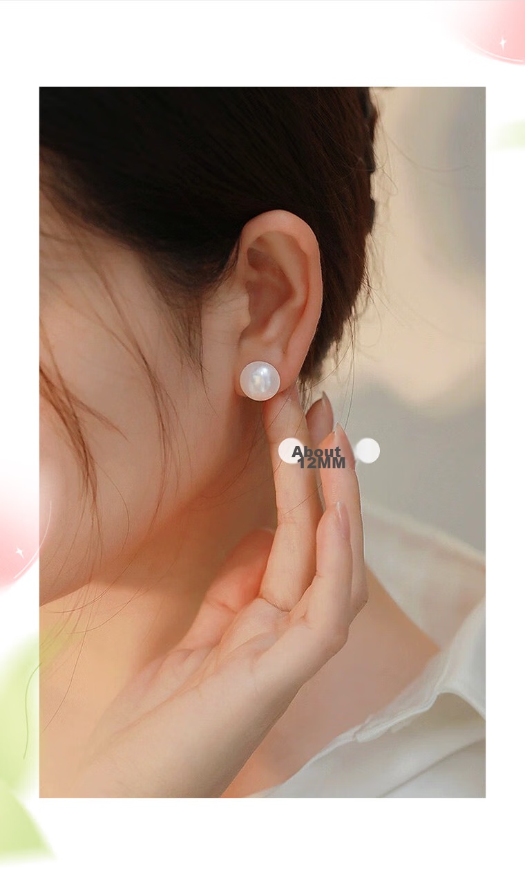Dairuo Freshwater Pearl Stud Earrings, No-Drill Earrings for Women, Niche Design, Elegant Earrings, Fever Earrings, Gift 2