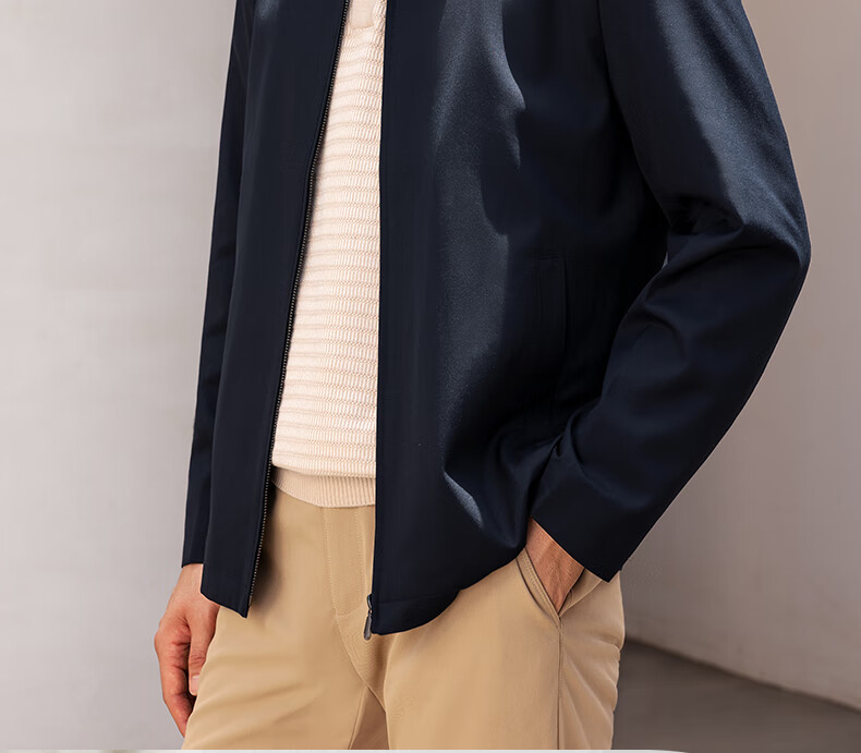 Goldlion [Yun Gan Dashi] Spring And Summer Anti-Static Washable Wool Lapel Business Jacket for Men, Navy Blue, XL 2