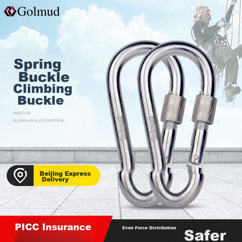 Golmud Safety Hook Carabiner, Main Lock for Dog Leash And Key, GM901 Spring Clip 7cm * 2 Pieces