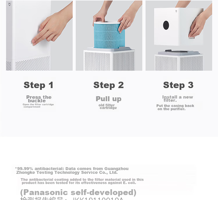 Mijia Xiaomi Air Purifier Filter Cartridge, Home Formaldehyde Removal, Bacteria Elimination, Secondhand Smoke Odor Removal, PM2.5 Reduction, Only Compatible with Purifier 4 Lite 14