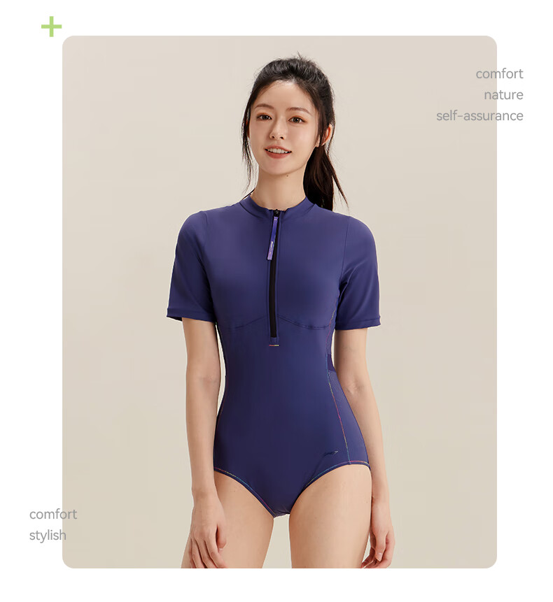 Li-Ning Women's One-Piece Triangle Swimsuit, Professional Training Competitive Speed Swimming Suit, Ladies Sports Hot Spring Swimwear, 0161 Black XL 9