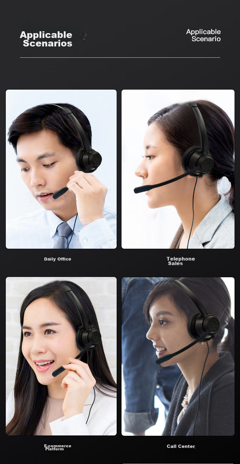 Yijiatong Single-Ear Headset Y390 with USB Interface, Over-Ear Headphones/call Center Headphones/noise-Cancelling Headphones/sales Telemarketing Headset/business/education Direct Connection to PC 11
