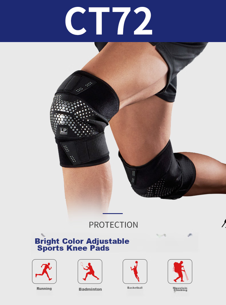 LP Knee Brace for Sports, Fitness, Basketball, Running, Badminton, Women's Hiking, Knee Joint Protection CT72 One Size Fits All Red 1