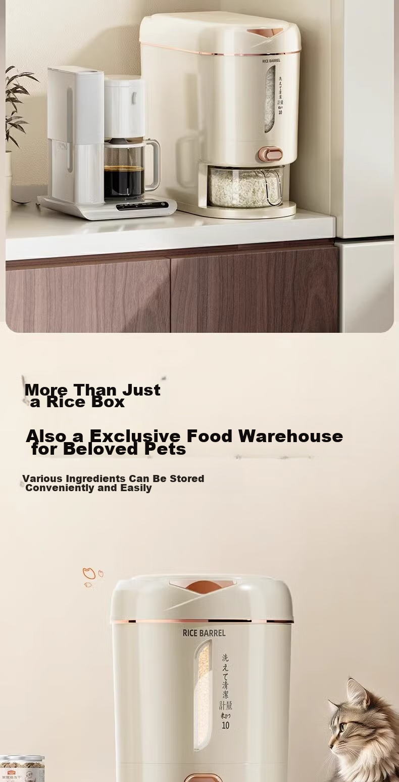 PAKCHOICE Rice Container with Insect And Moisture Prevention, Food-Grade 2026 New Model Rice Storage Bin for Home Kitchen Use with Press-Release Functio 8