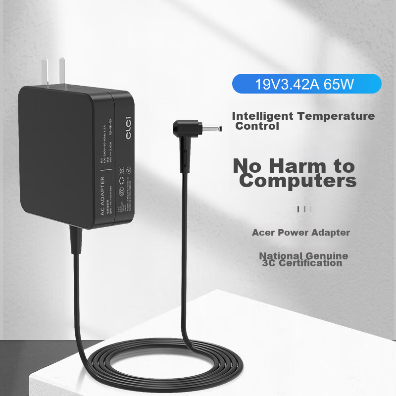 Elei Acer Laptop Charger Cable, 19V 3.42A 65W, Power Adapter for Laptops, Compatible with 4750G 4740G 3810T, Charging Cord 5.5*1.7