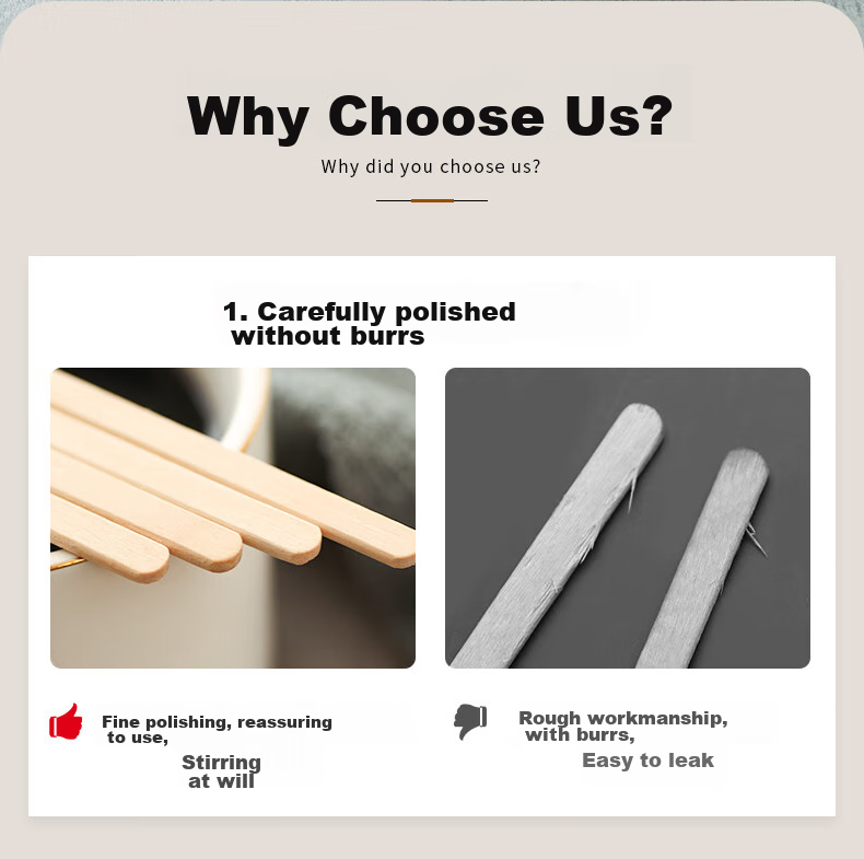 MENGTING Disposable Coffee Stirrers, 14cm Wooden Coffee Mixing Sticks, Portable Individual Packaging, 200 Pieces Per Box 4