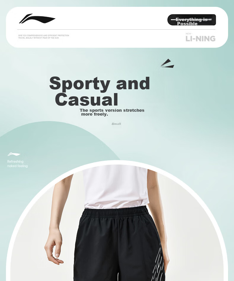 Li-Ning Table Tennis And Badminton Shorts, Quick-Dry Team Uniform for Men And Women, Competition And Training Sportswear, 2XL 1
