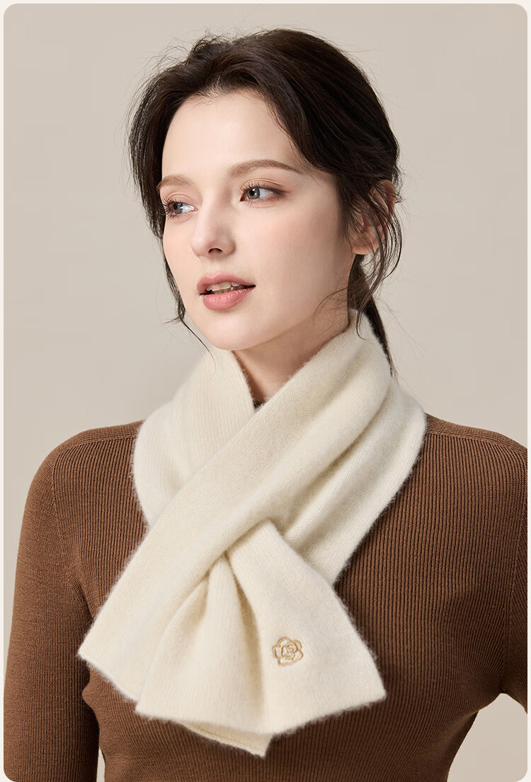 JIUMU 100% Cashmere Scarf for Women, Autumn And Winter Warm Neck Warmer, Gift for Women Or Mothers, Birthday Present Gift Box 14