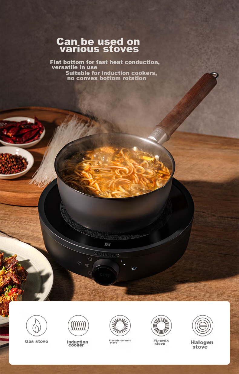 ZWILLING Iron Wok Stir-Fry Pan Flat Bottom Non-Coated Chinese-Style Compatible with Induction And Gas Stoves Dragon Iron Wok Dragon32cm 15