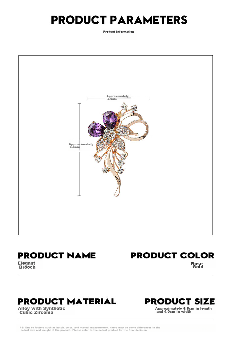 Qlady Elegant Floral Brooch, High-End Women's Anti-Exposure Pin, Clothing Accessory, Mid-Autumn Festival And Birthday Gift 5