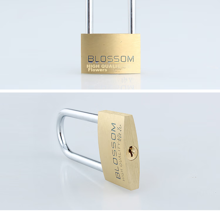 BLOSSOM Copper Padlock, U-Shaped Lock, Waterproof And Rust-Resistant Long-Shaft Door Lock, Cabinet Door Lock 55MM BC076L 11