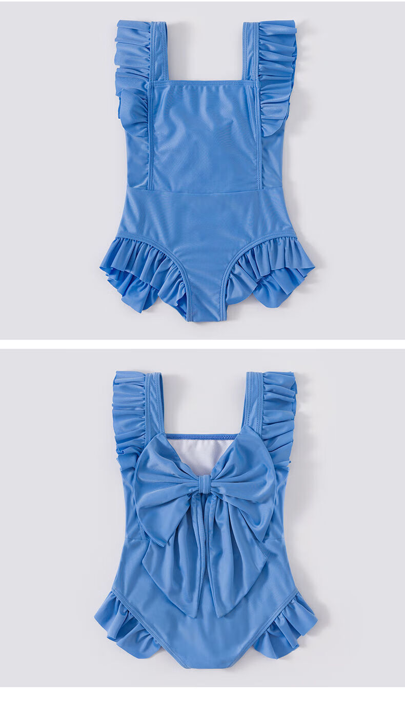 Yuke Children's And Infant Swimsuit, Toddler Quick-Dry One-Piece Swimwear Set with Bow Tie Design, Size 120 18