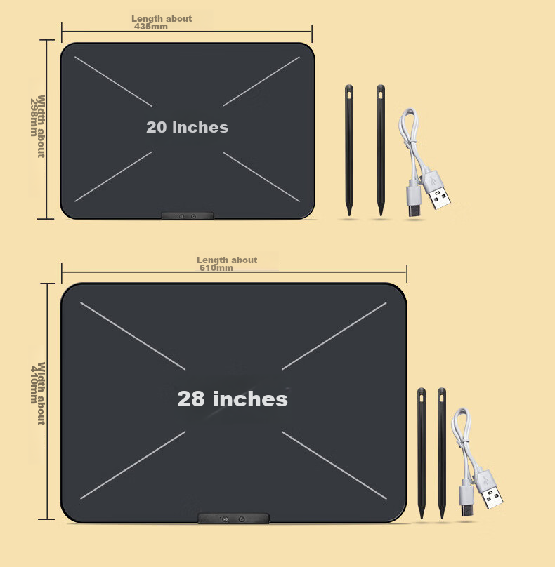 Newsmy 20-Inch Rechargeable LCD Large Screen Math Electronic Blackboard Writing Tablet for Children, Drawing Board for Office Use, Writing Pad for Boys And Girls, Children's Day Birthday Gift, Black 12
