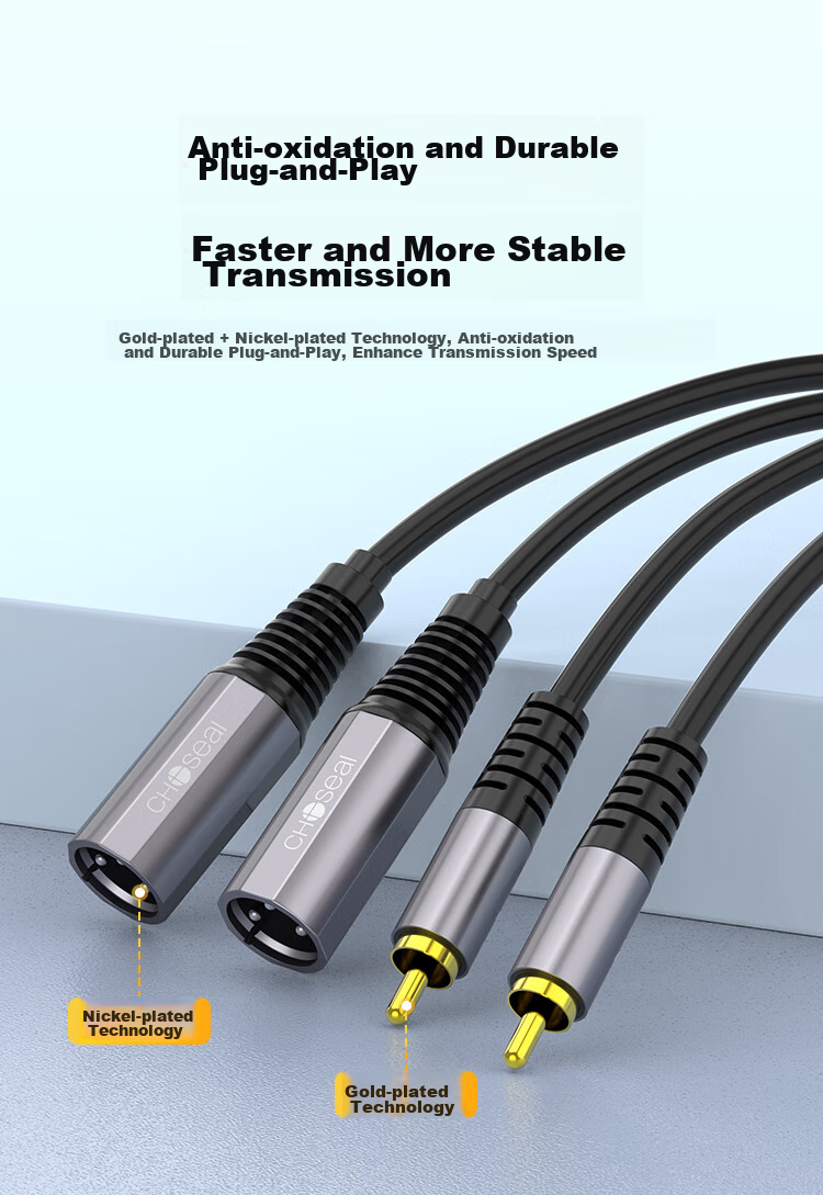 CHOSEAL Dual Lotus Flower to XLR Audio Cable, 2RCA Male to 2 XLR Male Connector, for Microphone, Mixer, DVD Player, Amplifier Connection, 0.5 Meter, QS3557T0D5 6