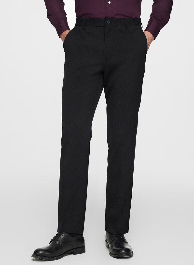 G2000 Men's Spring and Autumn Machine-Washable Easy-Care Crisp Four-Season Skin-Friendly Indigo Slim Fit Trousers 33 1