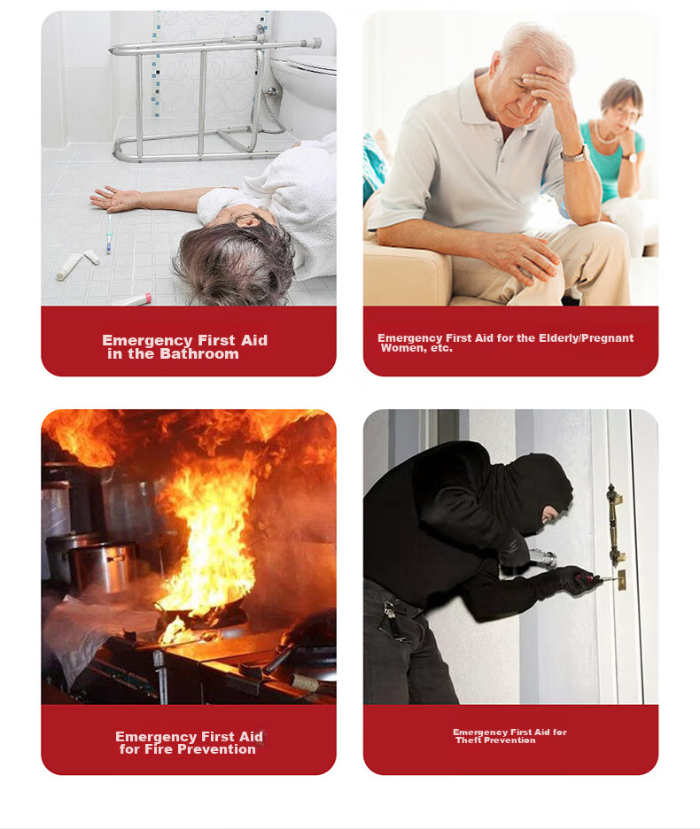 NVCleishidiangong Switch Panel, Emergency Call Alarm Switch, Anti-Theft Alarm Panel, Glazed White 8