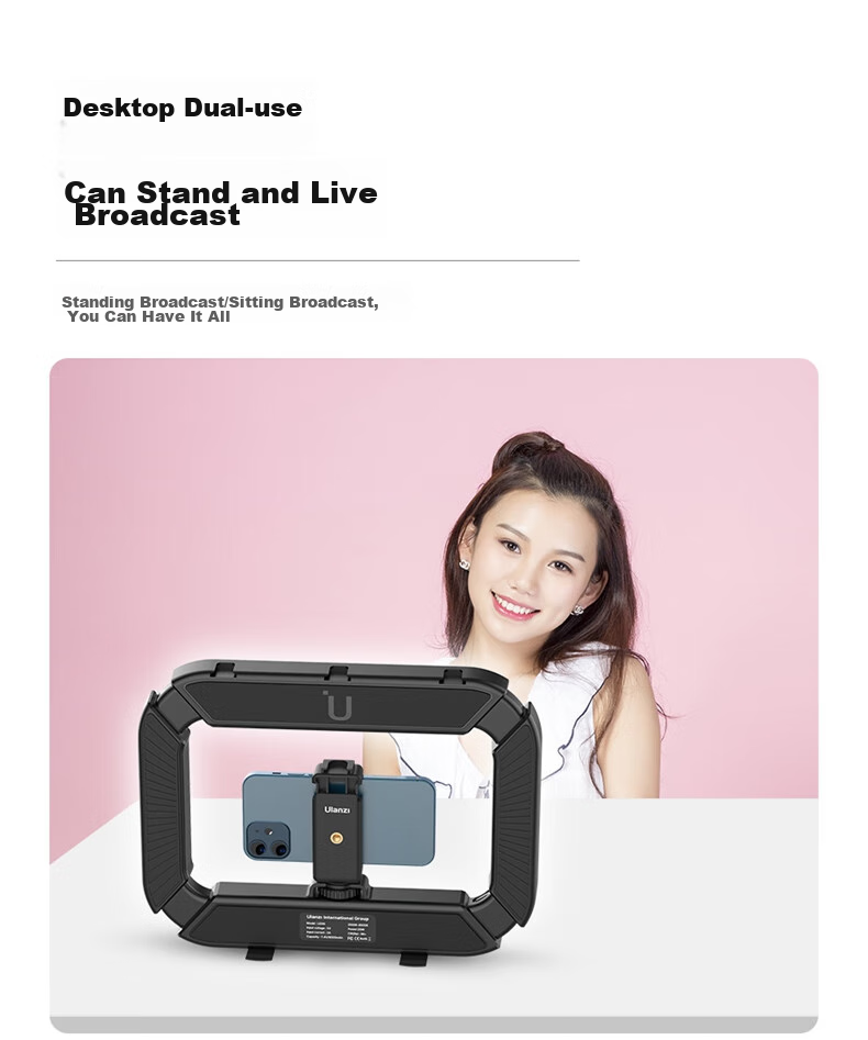 Ulanzi U200 Handheld Ring Light with Dual Color Temperature, for TikTok Live Streaming, Tattoo, Manicure, Eyelash Extension, Photography, Mobile And Mirrorless Camera Lighting, Rabbit Cage Live Streaming Stand 5