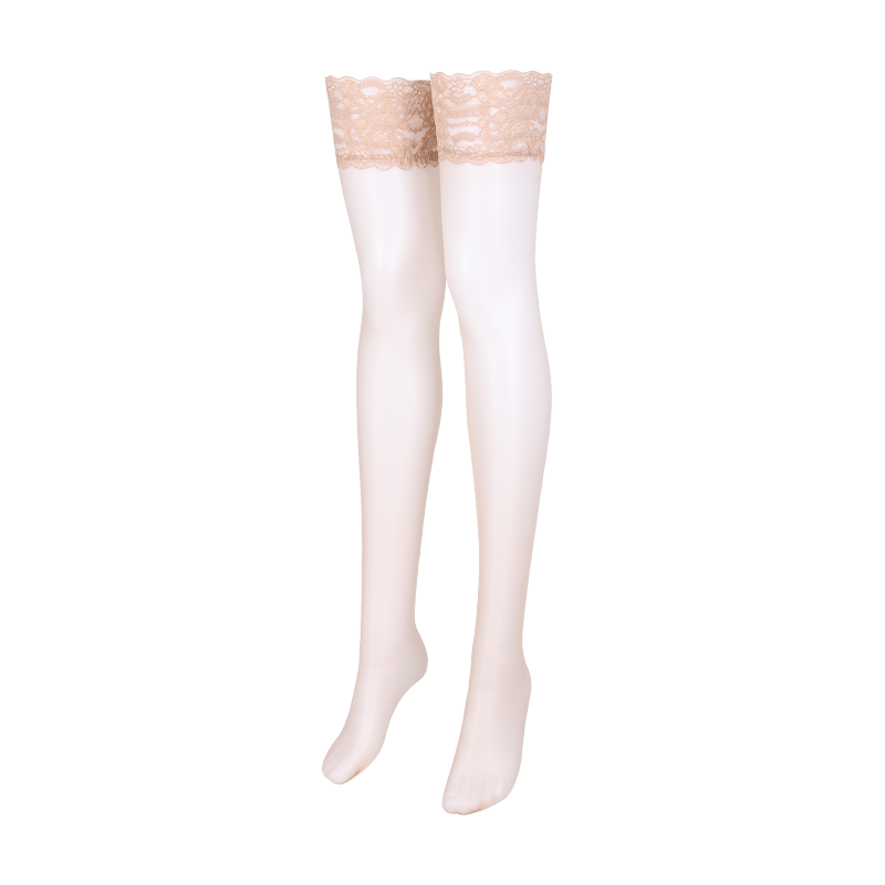 Limerence M [0.01] Stockings, Monet Garden Smooth Women's Thin Sexy Lace Thigh-High Stockings, Black, One Size Fits All