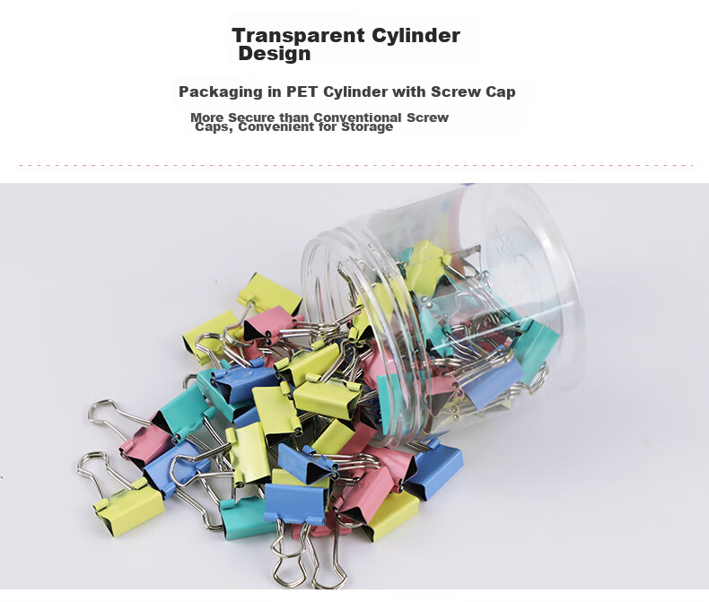 Befon Binder Clips, 40 Pieces, 19mm Small Size 5#, Colorful Metal Tail Clips, Paper Clips for Documents And Bills, Office Supplies, 40 Pieces/tube, 4266 10