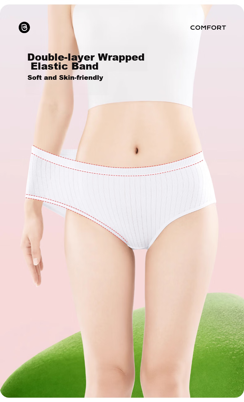BADIGAO Disposable Women's Underwear, Pure Cotton Crotch, Sterile, Travel-Friendly, Postpartum, Menstrual, Portable, No-Wash, Daily-Use, 10A Antibacterial 14