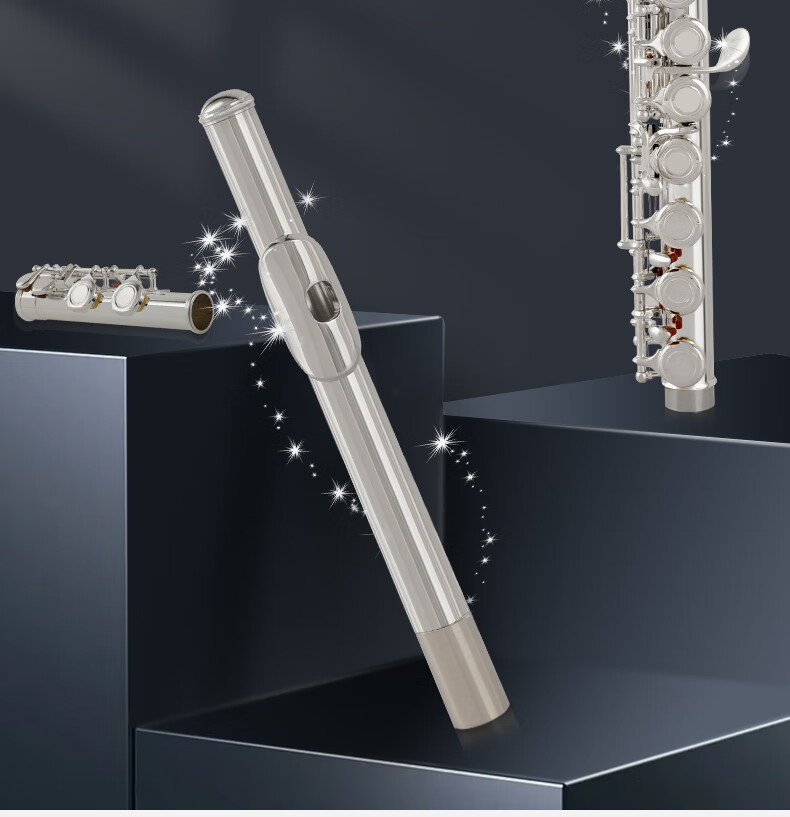 Bullfighter Flute C Key 16 Holes with E Key Nickel Plated Beginner Performance Grading Universal 1