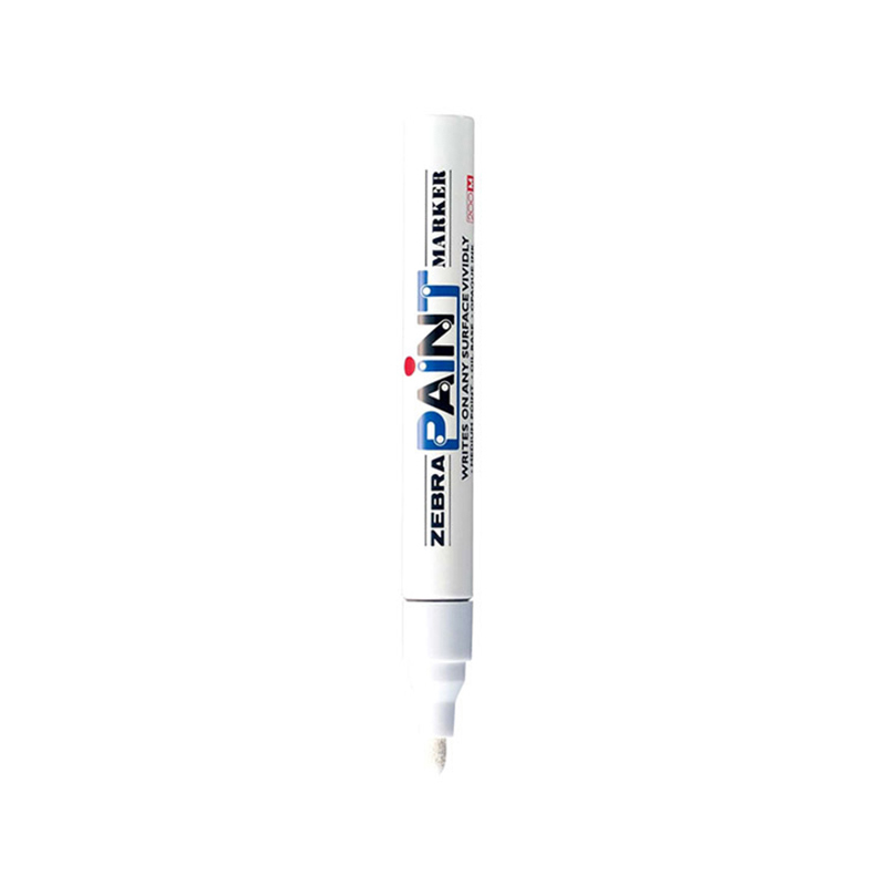 Маркер ZEBRA PAINT MOP-200MZ, масляный, белый, одноразовый, толщина линии 2.0-3.0 мм