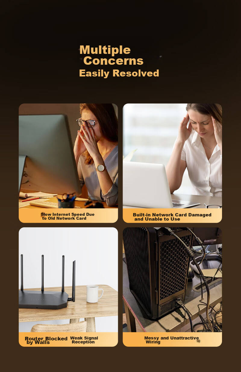SAMZHE USB Wireless Network Adapter for Desktop, WiFi 6 Receiver, 5G Dual-Band AX900 Driverless, Laptop External Network Card, Unlimited Network Card for Computer Host Network Transmitter 1