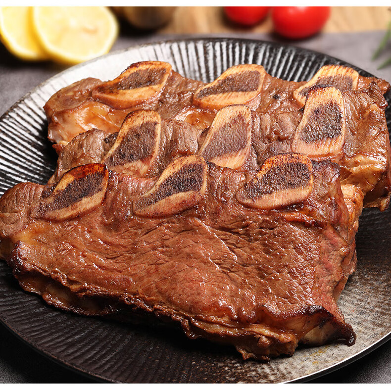 龙榜 安格斯牛仔骨 500g/袋(2-3片装)澳洲谷饲牛肉 生鲜带骨牛小排牛