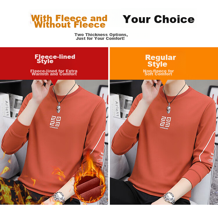 PLAYBOY Sweatshirt, Men's Spring Jacket, Trendy Round Neck Long-Sleeve T-Shirt, Casual Loose Top for Me 2