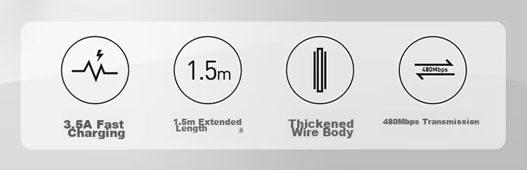 BASEUS Data Cable Three-In Type-C Apple 18 Charging Cable, One-To Compatible with IPhone 17/16/15/14/13, Xiaomi, Huawei, Car Charger Cable 2