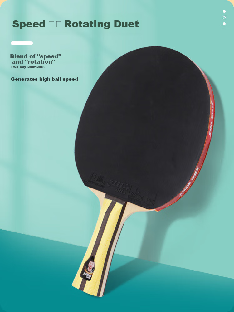 DHS Table Tennis Racket, Professional Grade, 9-Star Black Ebony Carbon Fiber Blade, Penhold Grip, Single Racket with 5+2 AC Structure H9002, Includes Ball 3