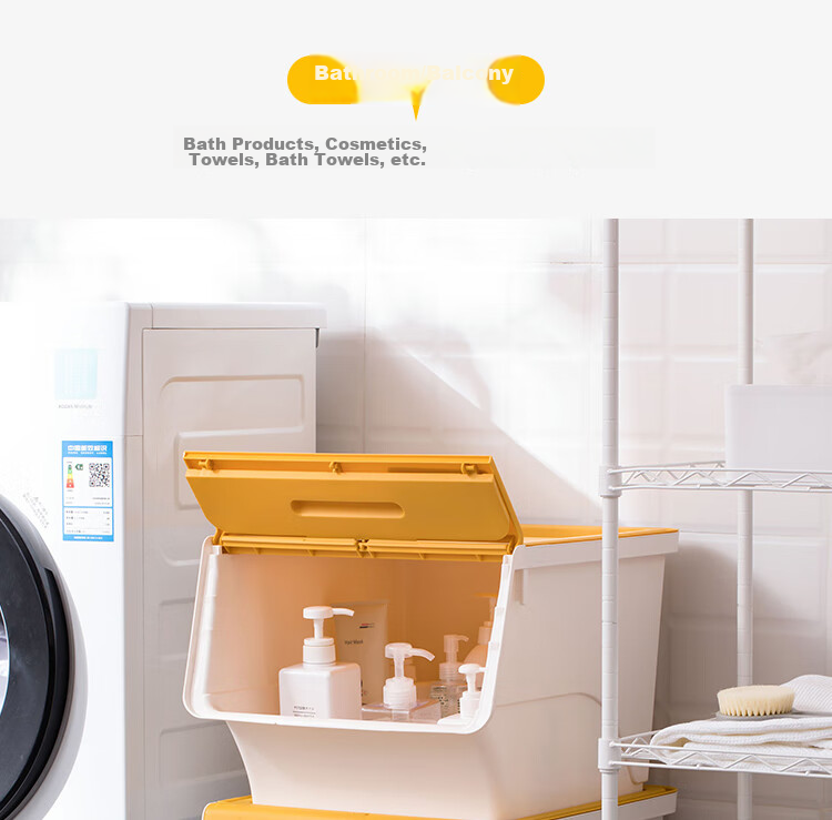 CHAHUA Plastic Clothes Storage Box, 34L, Coffee Color, Set of 3, Slanted Opening with Lid, Closet Organizer Box 9