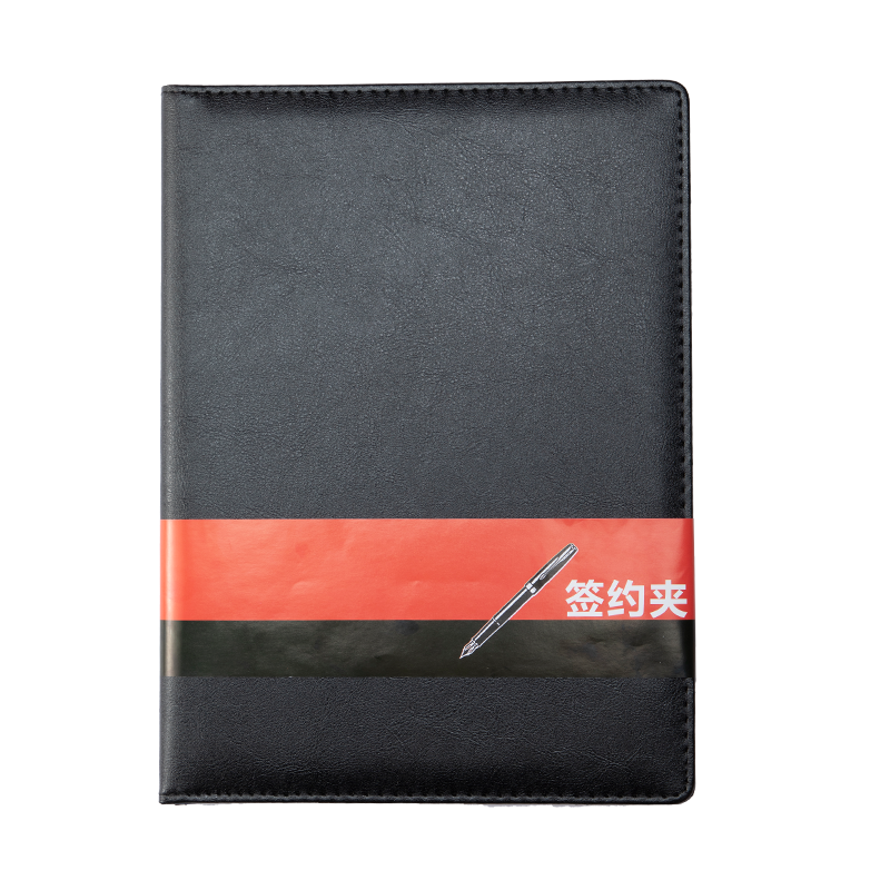 TRNFA TN-B1 Black A4 Business Contract Book/Manager Contract Folder, Classic Leather Conference Folder/contract Folder/ceremony Proposal Folder