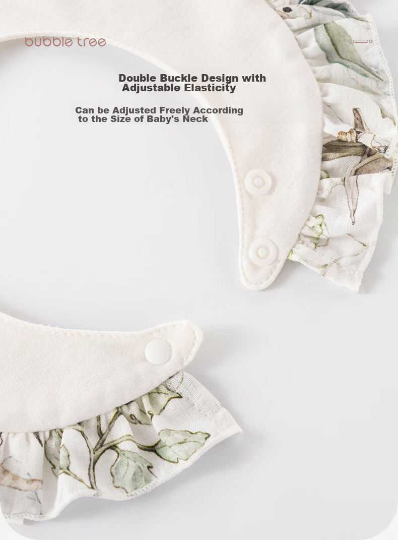 BUBBLE TREE Newborn Baby Cotton Bib Waterproof Anti-Spit-Up Petal Bib 28x30cm 9