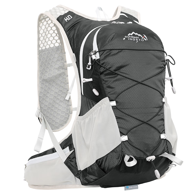 INOXTO Eagle-Style Cycling Backpack, Hiking And Trail Running Pack, 15L Outdoor Bag, Mountaineering Rucksack, Lightweight Travel Backpack, 607 Black And Gray Color