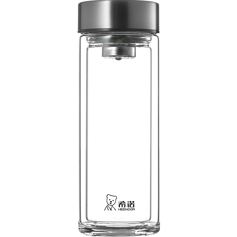 Heenoor Double-Layer Glass Cup for Men, Home And Office Use, Tea Infuser Mug, Car Water Filter Cup, Mid-Autumn Festival Gift XN-6595