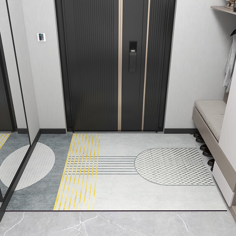 Huaxu Home Entrance Door Mat, Leather Doormat, Foyer Rug, Washable Foot Mat, Cuttable Entrance Mat