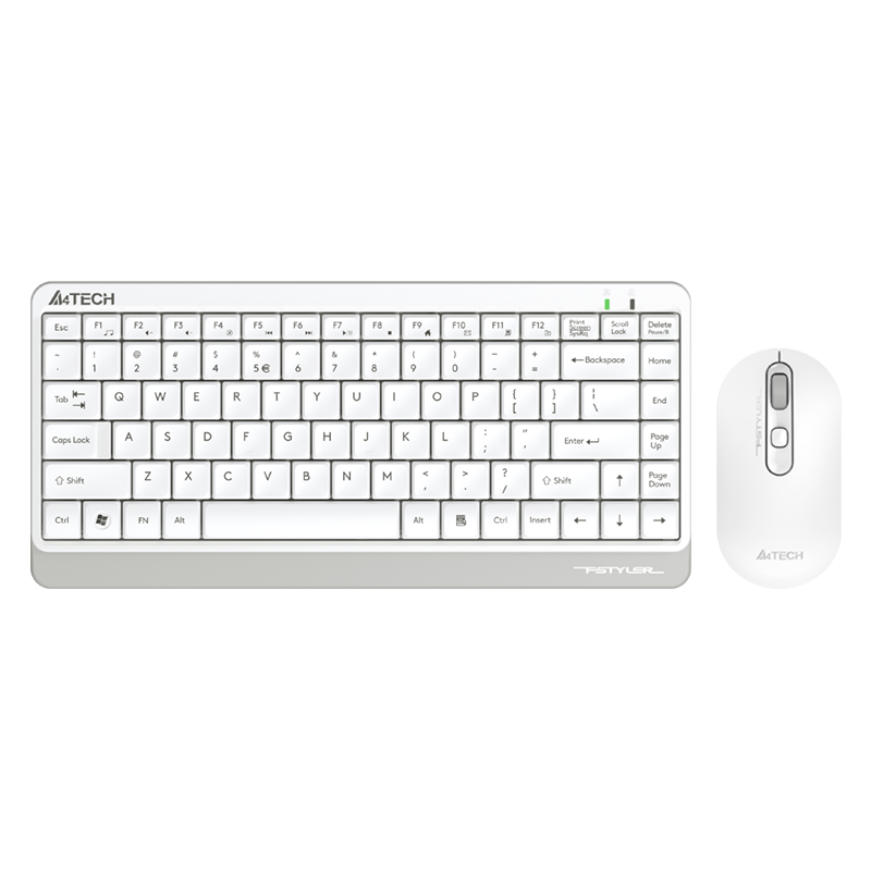 A4TECH FG1120, 86-Key Wireless Keyboard And Mouse Combo Set, Compact Wireless Keyboard And Mouse Kit, Small Size, Elegant Design, Fei Shidai, Ivory White, Wireless