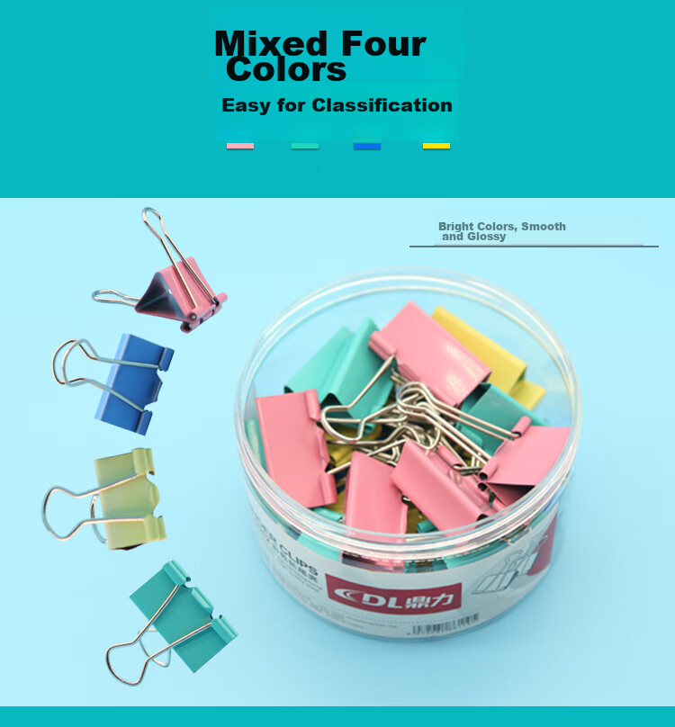 DL DINGLI Long Tail Clip, Colorful Ticket Clip, Metal File Folder, Student Book Clip, Exam Paper Clip, Office Supplies, Stationery, Office Ticket Clip, Binder Clip, 4#25mm, 48 Pieces, DL6064 3