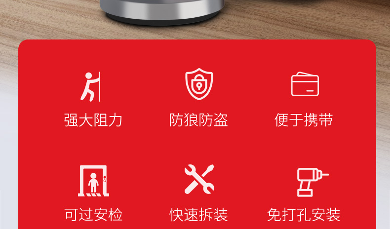 Etravel Door Stopper Travel Strong Door Blocker Card Door Opener for Women's Self-Defense Anti-Theft Essential Device Hotel Guesthouse Home Portable Safety Lock Door Stopper China Red 3