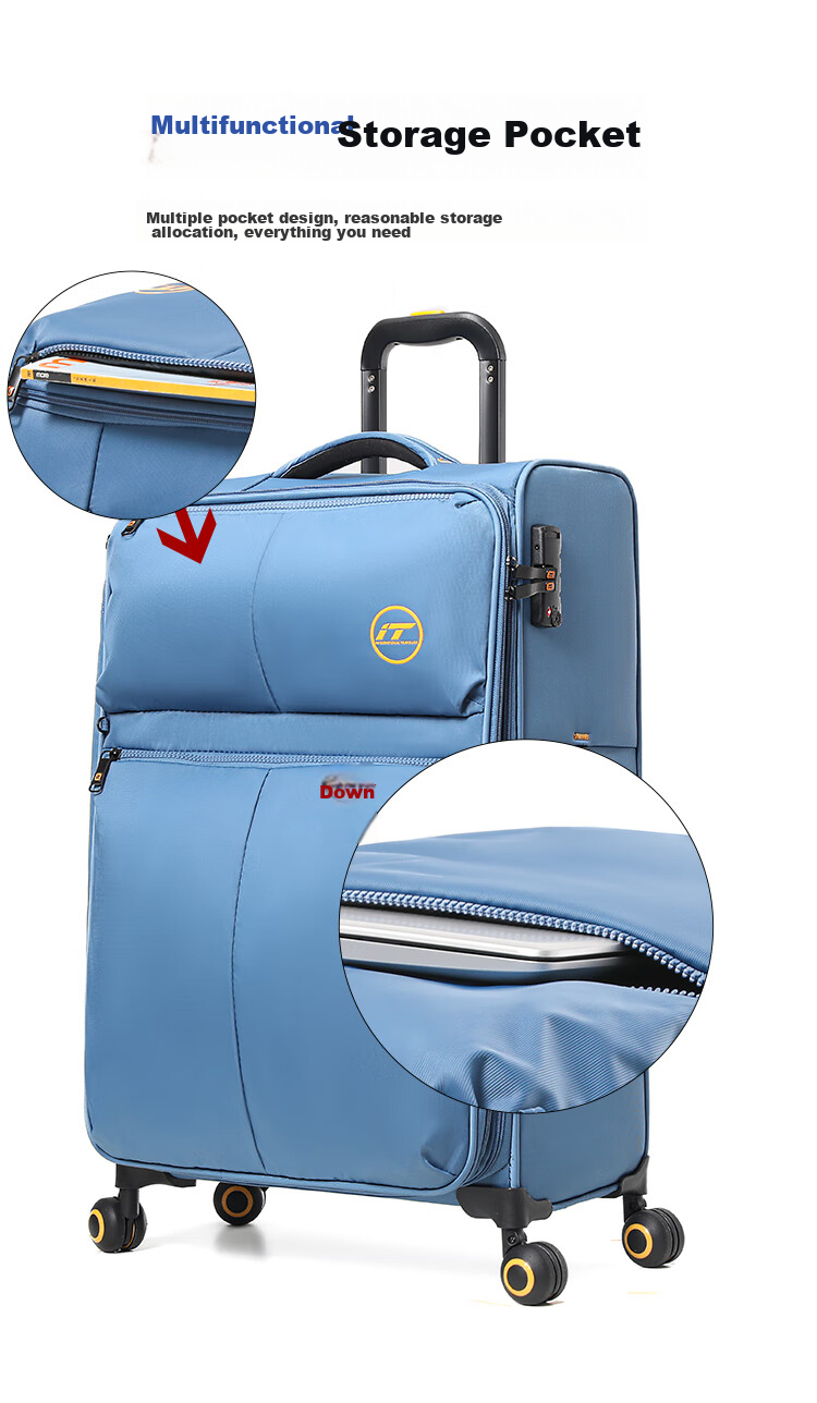 INTERNATIONAL TRAVELLER British IT Luggage Suitcase, Ultra-Light Travel Case, Large Capacity Check-In Suitcase, 24-Inch, 2644 Blue 8