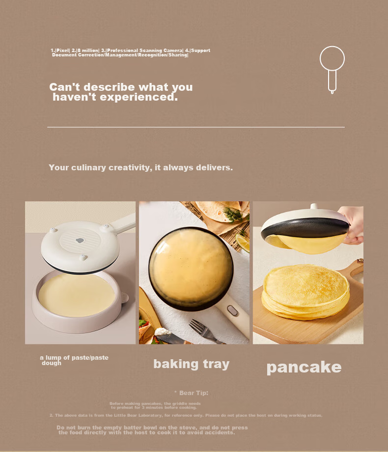 Bear Pancake Maker, Home Electric Griddle, Spring Pancake Maker, Crepe Maker, Breakfast Machine, Mini Non-Stick Pan, Flatbread Maker, DBC-D05E3 11
