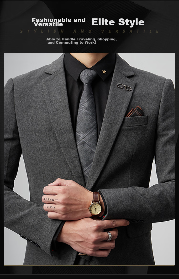 FitonTon Wedding Banquet Tie for Men, Business Style, 7.5cm Hand-Tied Tie, Gift Box, New Year And Valentine's Day Present 2
