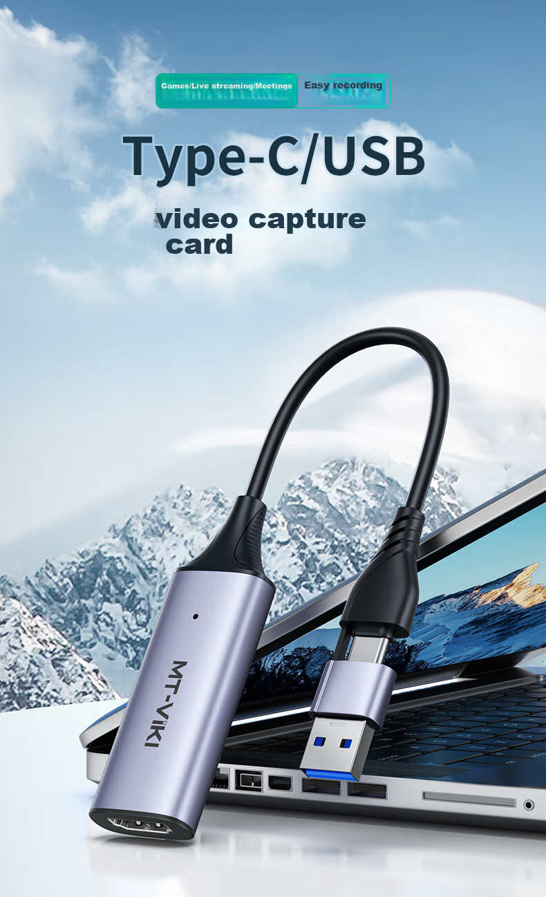 MT-Viki HDMI Video Capture Card HDMI to USB HD Switch Game Recorder Live Streaming Recording Box MT-UHV20 1